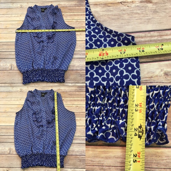 Size Small Jules & Leopold Ruffle Blouson Blouse - Picture 2 of 8